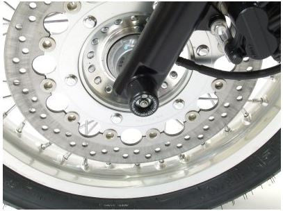 R&G Racing Front Axle Sliders / Protectors for Triumph Bonneville  Scrambler '06-'09 & Thruxton '06-'15