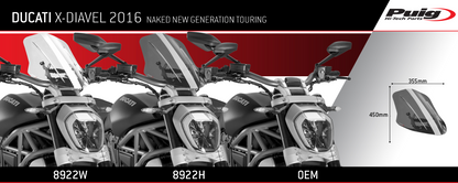 PUIG New Generation Adjustable Touring Windscreen for Ducati XDiavel