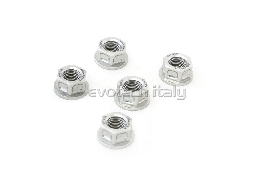 Evotech Srl Billet Aluminum Flange Nuts or Sprocket Nuts for Ducati, MV Agusta, and Aprilia (set of 5) M10x1.25
