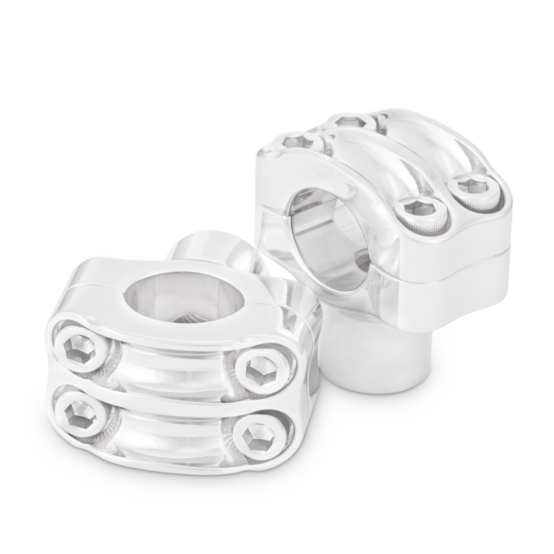 Burly Brand Reaper Riser Clamp 1-1/2in Tall for 1-1/4in Bar, Set - Chrome