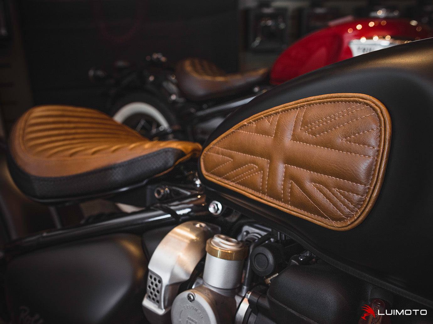 LUIMOTO TANK LEAF UNION JACK Tank Pads for the Triumph Bobber