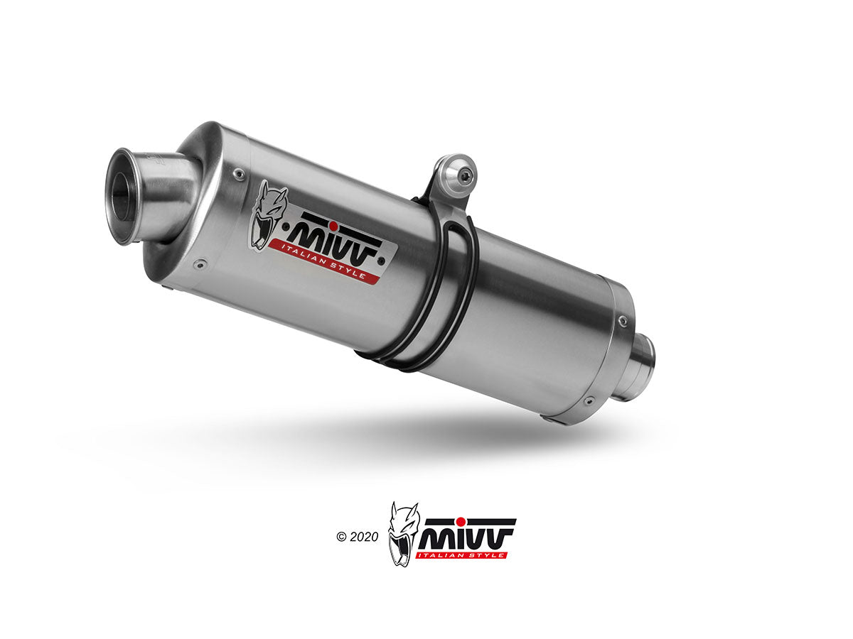 MIVV Slip-on, Oval Stainless Steel, Standard Exhaust For Aprilia Tuono Fighter 1000 2002-2005
