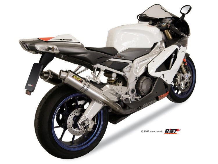 MIVV 2 Slip-on, GP Titan, Standard Exhaust For Aprilia RSV 1000 04-08 and Tuono Fighter 1000 06-10