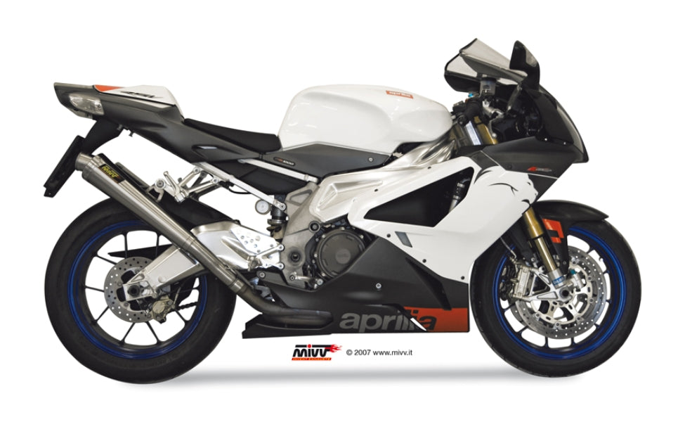 MIVV 2 Slip-on, X-cone Stainless Steel, Standard Exhaust For Aprilia RSV 1000 04-08, Tuono Fighter 1000 06-10