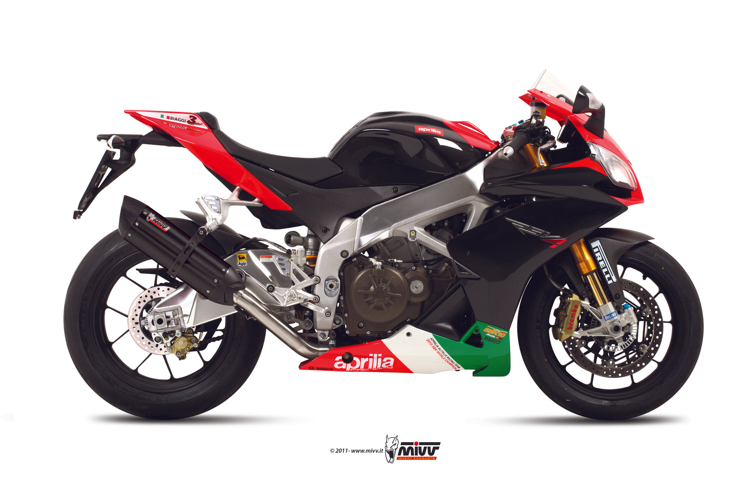 MIVV Slip-on, Suono Black, Standard Exhaust For Aprilia RSV4 APRC 2011-2016