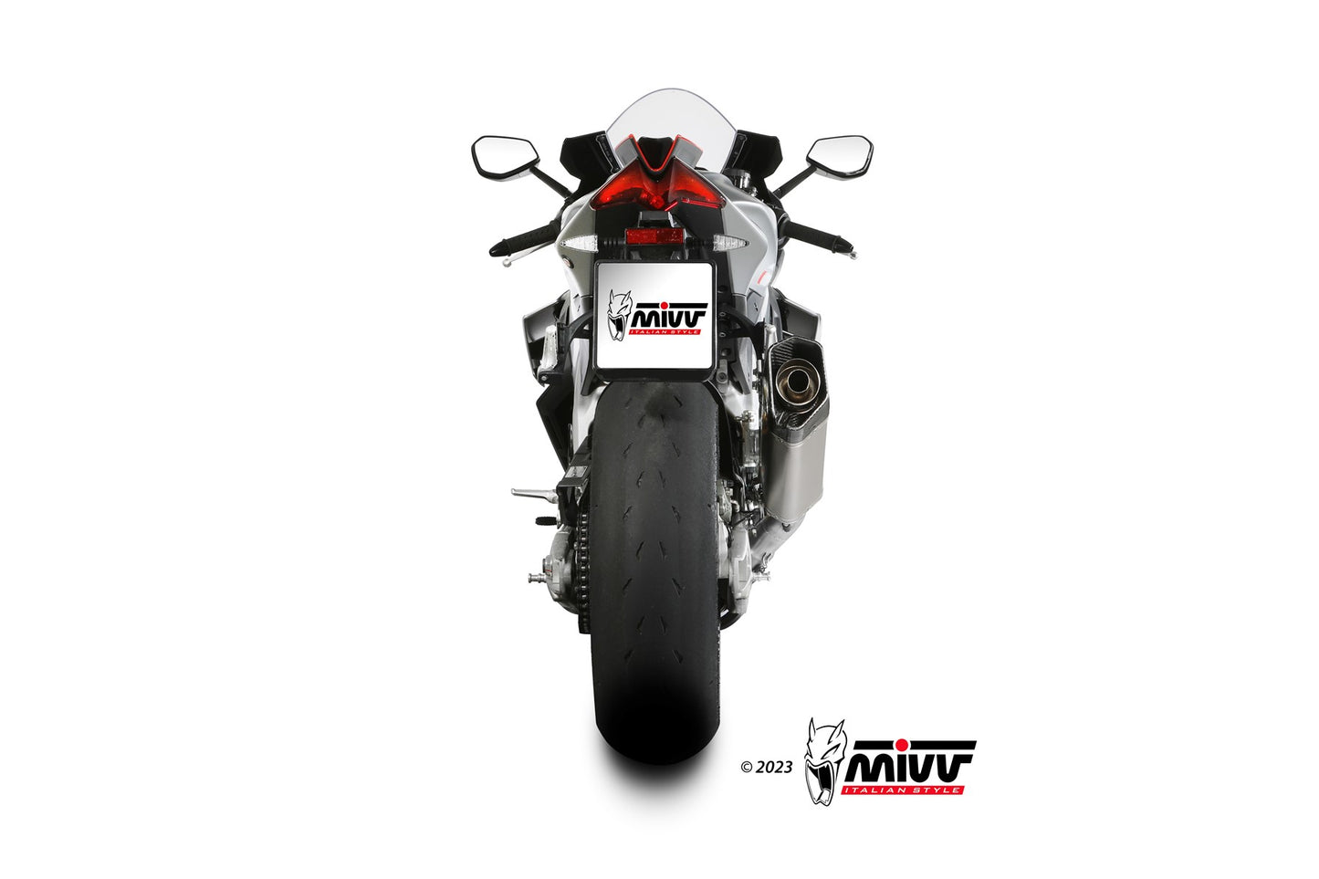 MIVV Slip-on, SR-1 Titanium, Standard Exhaust For Aprilia RSV4 2021-2023