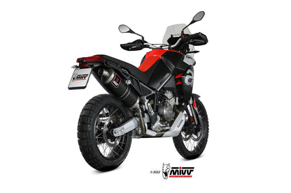 MIVV Slip-on, Dakar Black Stainless Steel, Standard Exhaust For Aprilia Tuareg 660 2022-2023