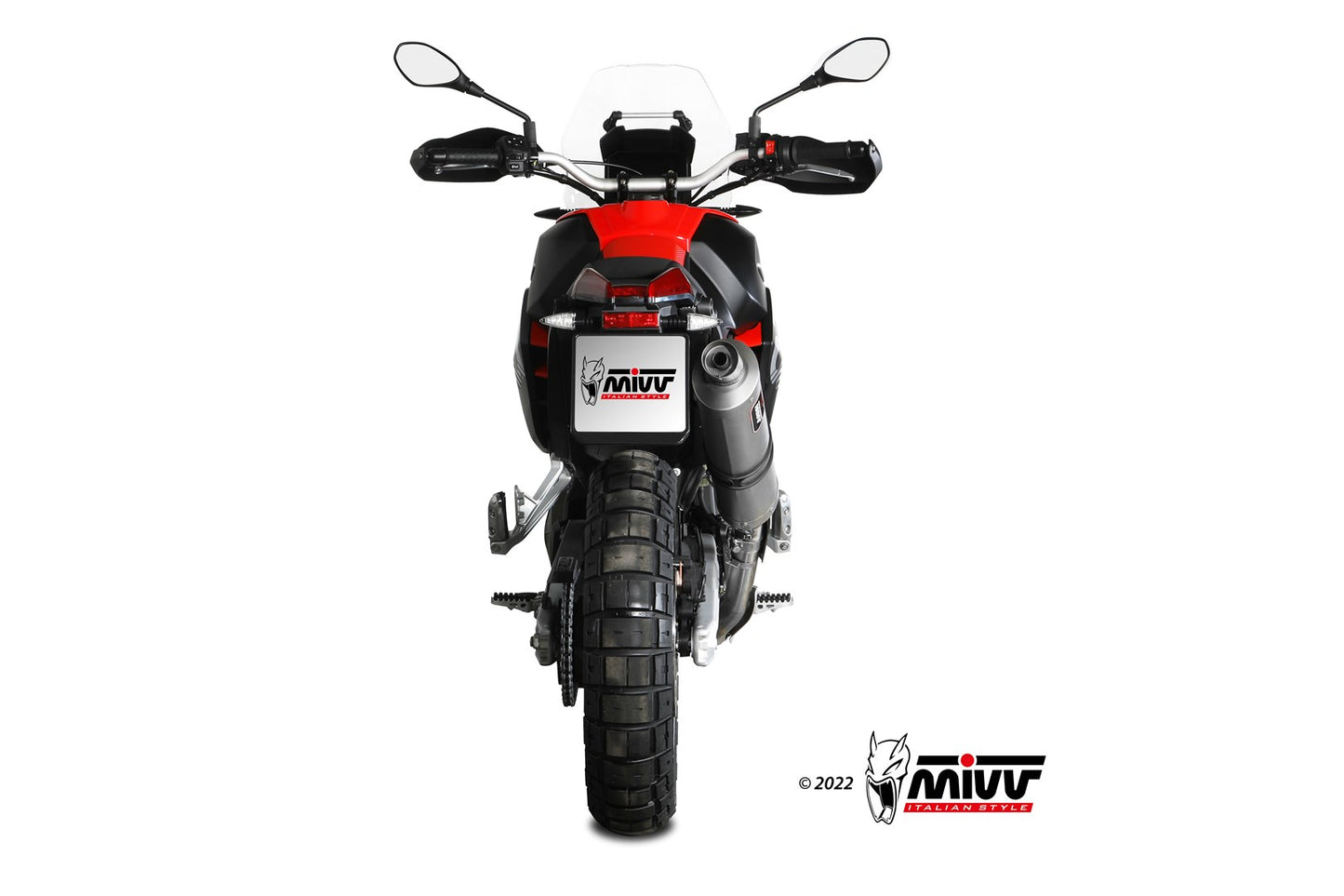 MIVV Slip-on, Dakar Stainless Steel, Standard Exhaust For Aprilia Tuareg 660 2022-2023