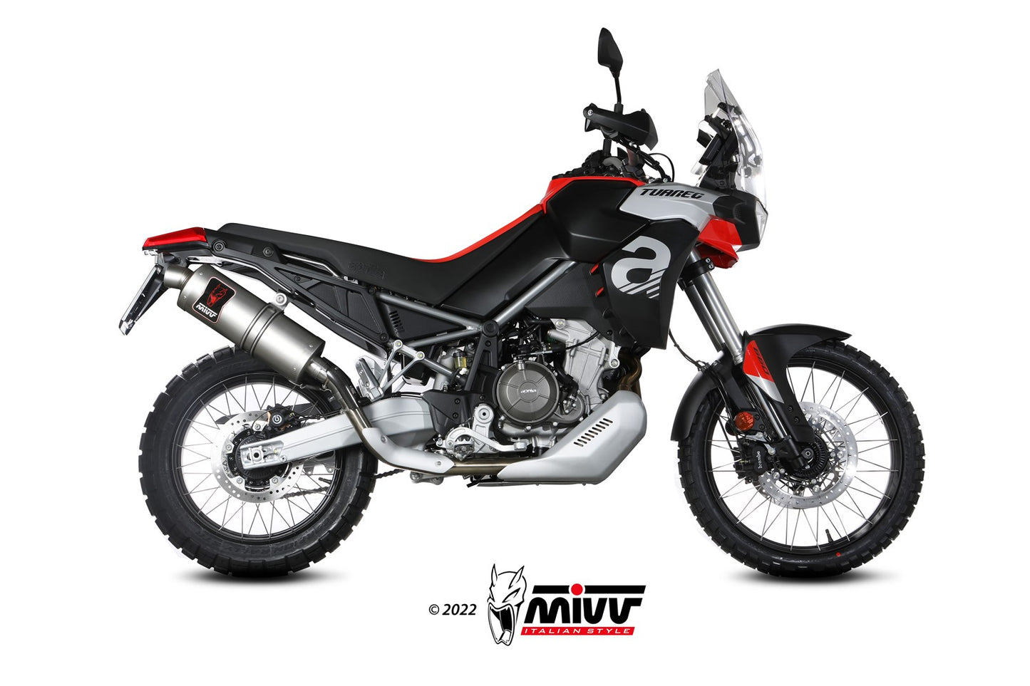 MIVV Slip-on, Dakar Stainless Steel, Standard Exhaust For Aprilia Tuareg 660 2022-2023