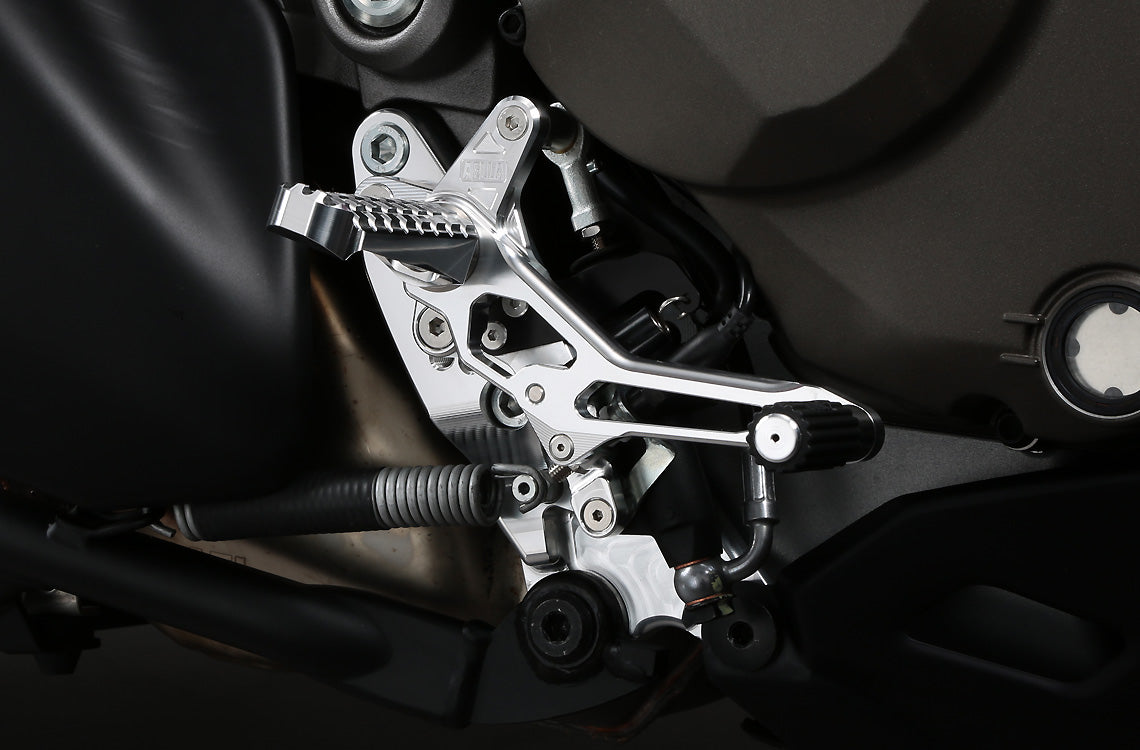 AELLA Riding Step Kit (Rearsets) for the Ducati Multistrada 1200 / 950 / DVT - Polished