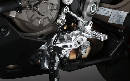 AELLA Riding Step Kit (Rearsets) for the Ducati Multistrada 1200 / 950 / DVT - Polished
