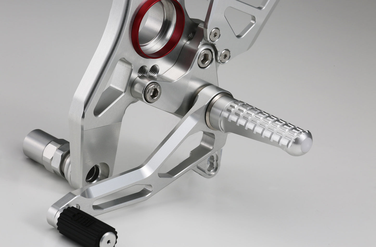 AELLA Riding Step Kit (Rearsets) for the Ducati Supersport 939 / 950 - Silver/Black