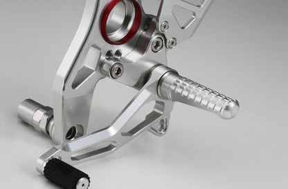 AELLA Riding Step Kit (Rearsets) for the Ducati Supersport 939 / 950 - Silver/Black