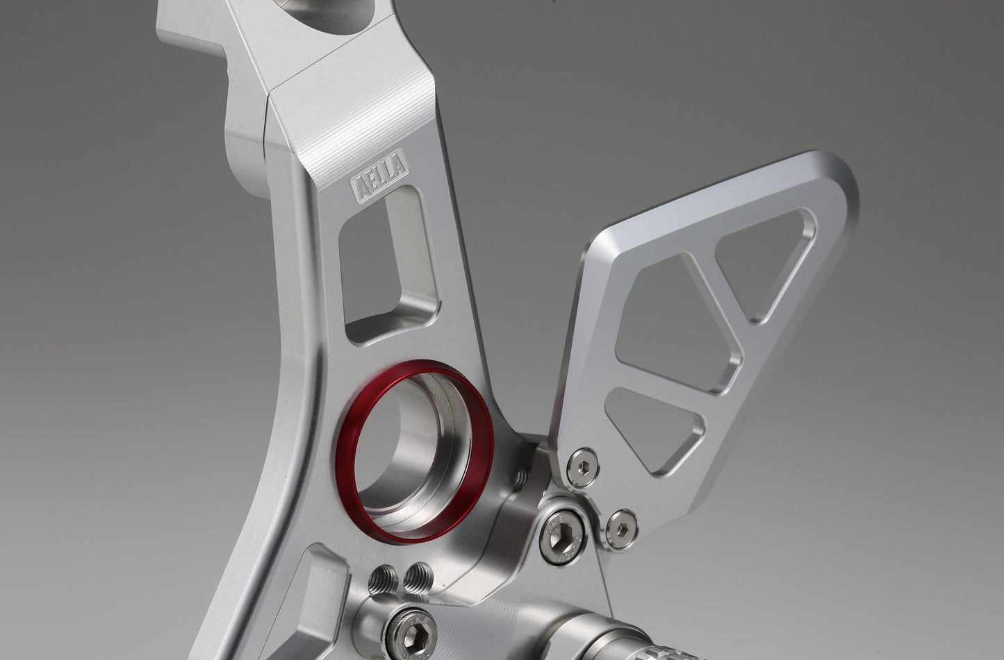 AELLA Riding Step Kit (Rearsets) for the Ducati Supersport 939 / 950 - Silver/Black
