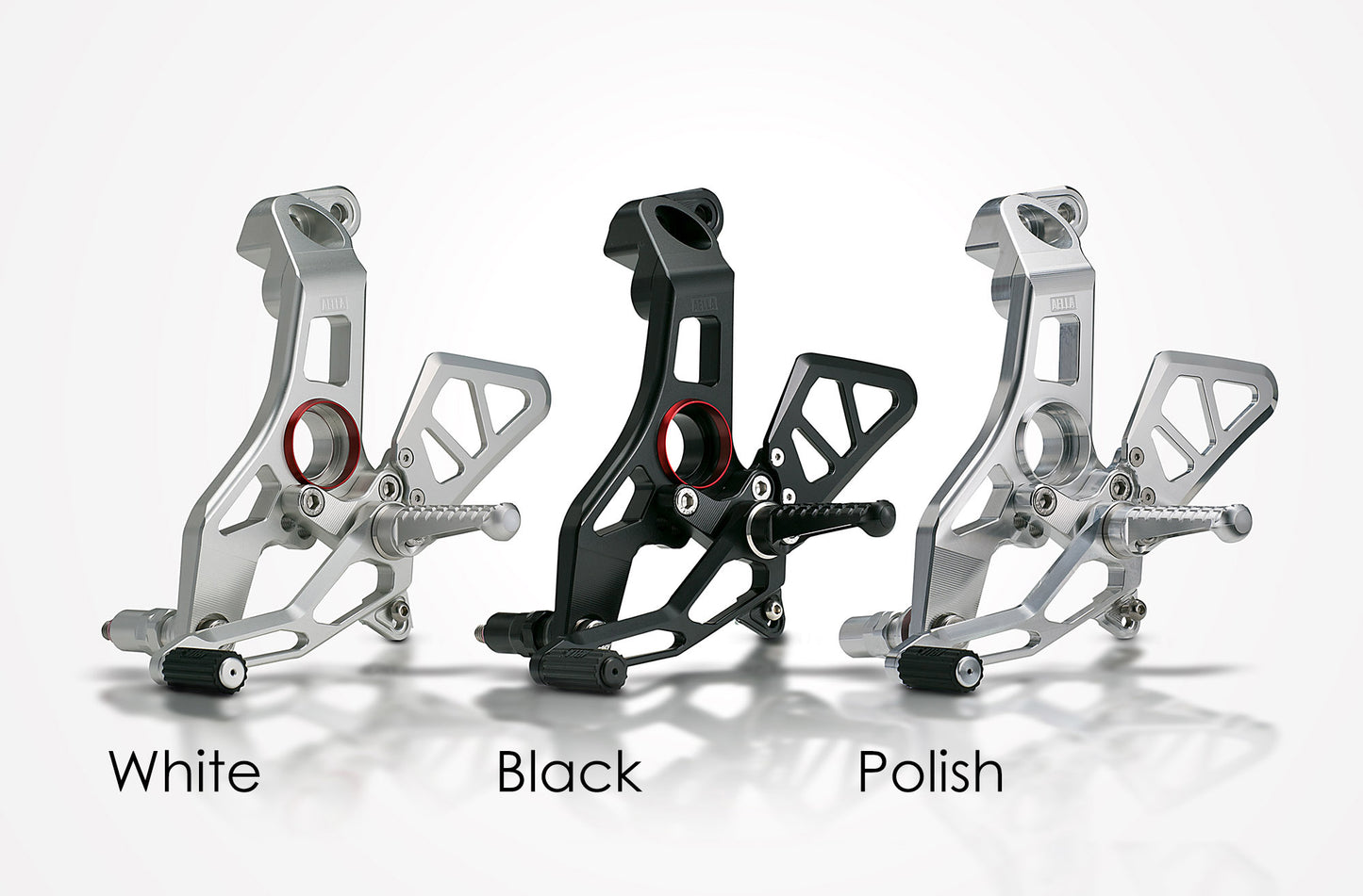 AELLA Riding Step Kit (Rearsets) for the Ducati Supersport 939 / 950 - Silver/Black