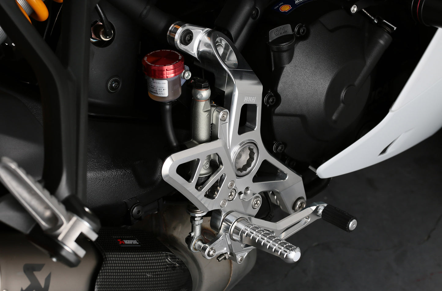 AELLA Riding Step Kit (Rearsets) for the Ducati Supersport 939 / 950 - Polished