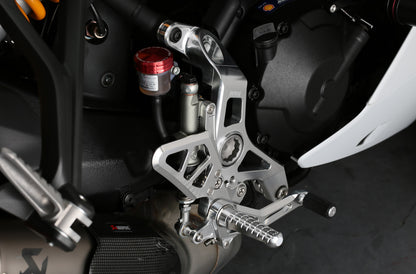 AELLA Riding Step Kit (Rearsets) for the Ducati Supersport 939 / 950 - Polished