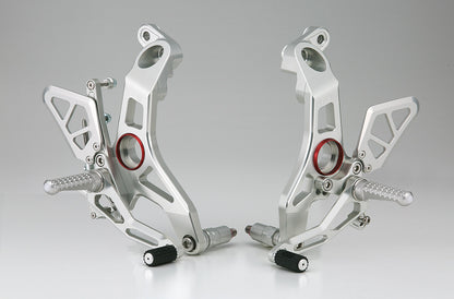 AELLA Riding Step Kit (Rearsets) for the Ducati Supersport 939 / 950 - Silver/Black
