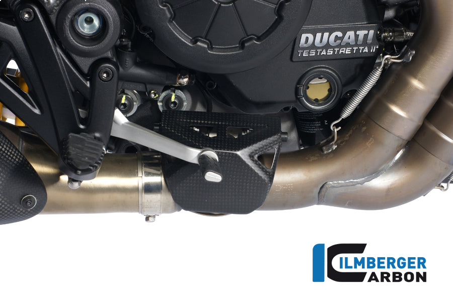 Ilmberger Carbon Exhaust Protection on the Exhaust Valve Carbon for the Ducati Diavel 2011 - 2014