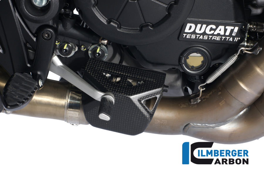 Ilmberger Carbon Exhaust Protection on the Exhaust Valve Carbon for the Ducati Diavel 2011 - 2014