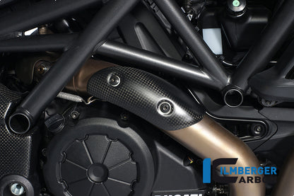Ilmberger Carbon Exhaust Protection on the Manifold Carbon for the Ducati Diavel 2011 - 2014