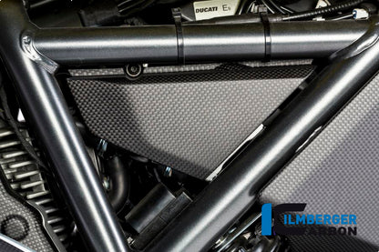 Ilmberger Carbon Cover Under the Frame, Right for the Ducati Scrambler Icon '14-25 / Scrambler Cafe Racer '14-23 / Scrambler Classic '14-20 ETC