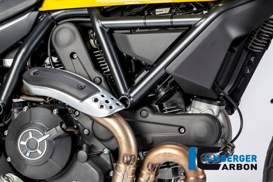 Ilmberger Carbon Cover Under the Frame, Right for the Ducati Scrambler Icon '14-25 / Scrambler Cafe Racer '14-23 / Scrambler Classic '14-20 ETC