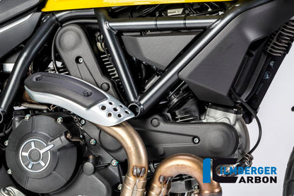 Ilmberger Carbon Cover Under the Frame, Right for the Ducati Scrambler Icon '14-25 / Scrambler Cafe Racer '14-23 / Scrambler Classic '14-20 ETC