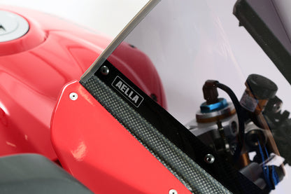AELLA Carbon Fiber Trim Racing Windscreen For the Ducati Panigale V4 R (2019+) and V4 / S / SP (2020+)