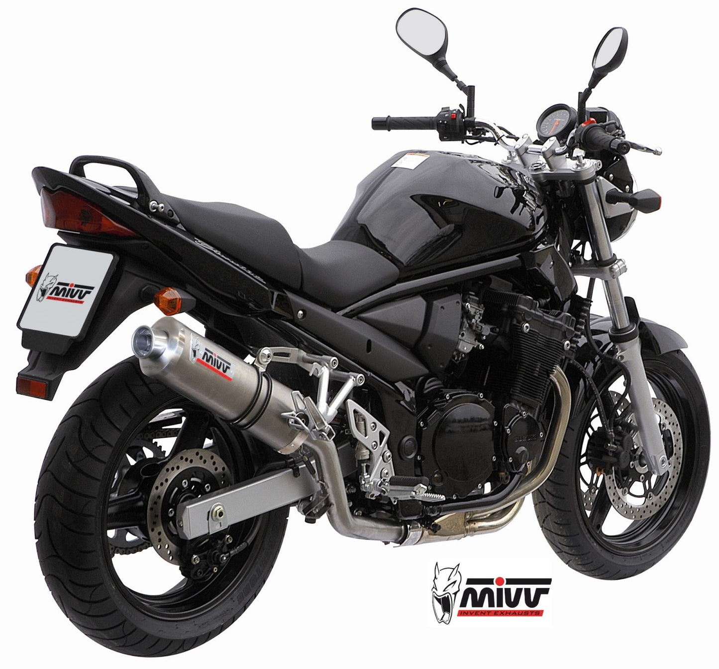MIVV Slip-on, Oval Stainless Steel, Alto/High up Exhaust For Suzuki Bandit 650 2005-2006