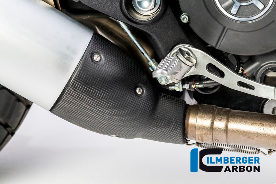 Ilmberger Carbon Muffler Exhaust Protector for the Ducati Scrambler Icon '14-25 / Scrambler Sixty2 '16-23 / Scrambler Classic '14-20 ETC