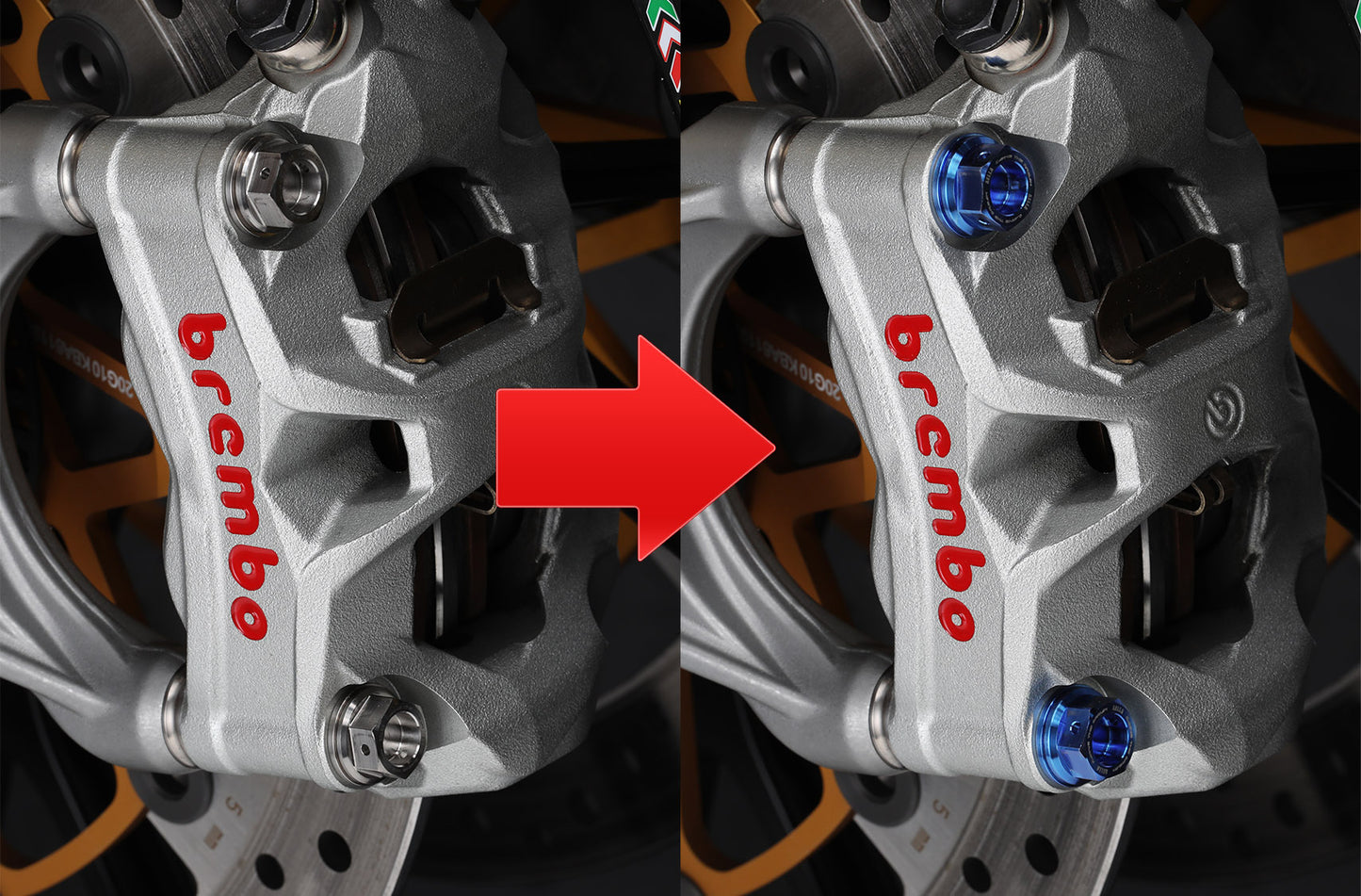 AELLA Titanium Brake Caliper Mounting Washers For Brembo Radial Calipers (kit of 4)