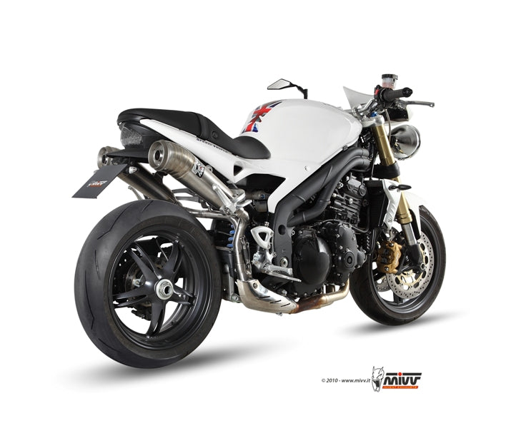 MIVV 2 Slip-on, Ghibli Stainless Steel, Standard Exhaust For Triumph Speed Triple 1050 2007-2010