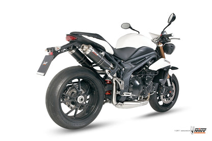 MIVV 2 Slip-on, GP Carbon, Standard Exhaust For Triumph Speed Triple 1050 2011-2015