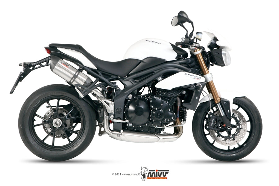 MIVV 2 Slip-on, Suono Stainless Steel, Standard Exhaust For Triumph Speed Triple 1050 2011-2015