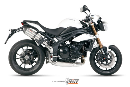 MIVV 2 Slip-on, Suono Stainless Steel, Standard Exhaust For Triumph Speed Triple 1050 2011-2015