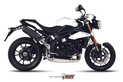 MIVV 2 Slip-on, Suono Black, Standard Exhaust For Triumph Speed Triple 1050 2011-2015