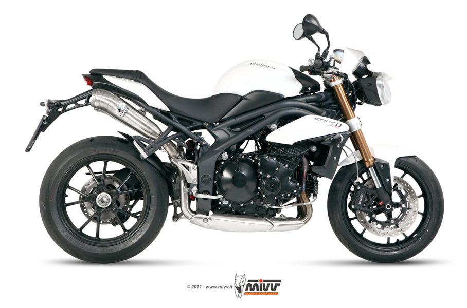 MIVV 2 Slip-on, Ghibli Stainless Steel, Standard Exhaust For Triumph Speed Triple 1050 2011-2015