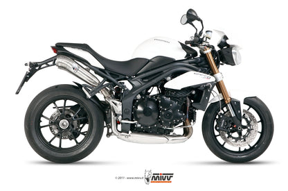 MIVV 2 Slip-on, Ghibli Stainless Steel, Standard Exhaust For Triumph Speed Triple 1050 2011-2015