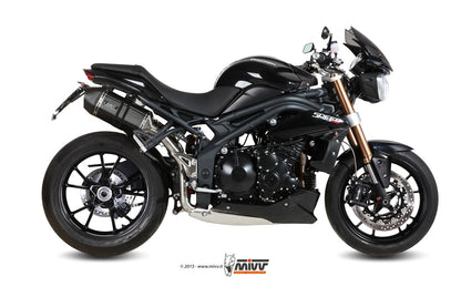MIVV 2 Slip-on, Speed Edge Black, Standard Exhaust For Triumph Speed Triple 1050 2011-2015