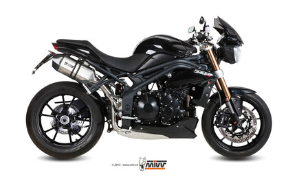 MIVV 2 Slip-on, Speed Edge Stainless Steel, Standard Exhaust For Triumph Speed Triple 1050 2011-2015
