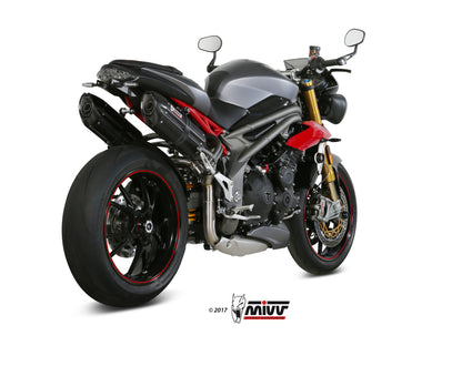 MIVV 2 Slip-on, Suono Black, Standard Exhaust For Triumph Speed Triple 1050 2016-2017