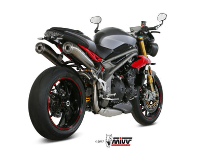 MIVV 2 Slip-on, Ghibli Stainless Steel, Standard Exhaust For Triumph Speed Triple 1050 2016-2017