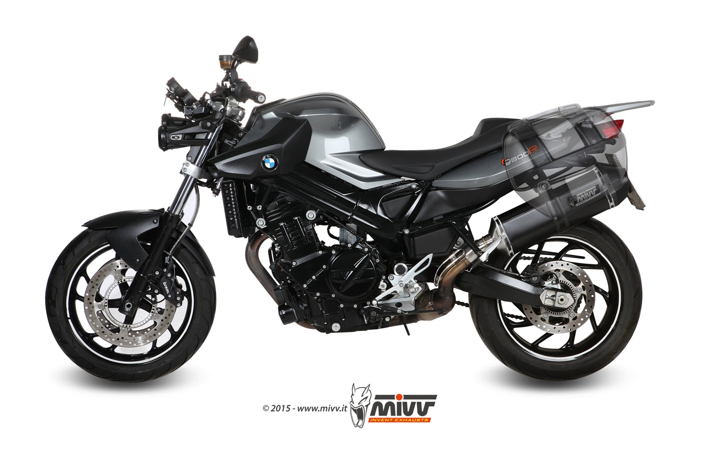 MIVV Slip-on, Speed Edge Black, Standard Exhaust For BMW F 800 R / GT 2009-2020