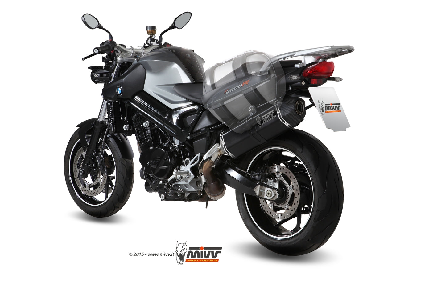 MIVV Slip-on, Speed Edge Black, Standard Exhaust For BMW F 800 R / GT 2009-2020