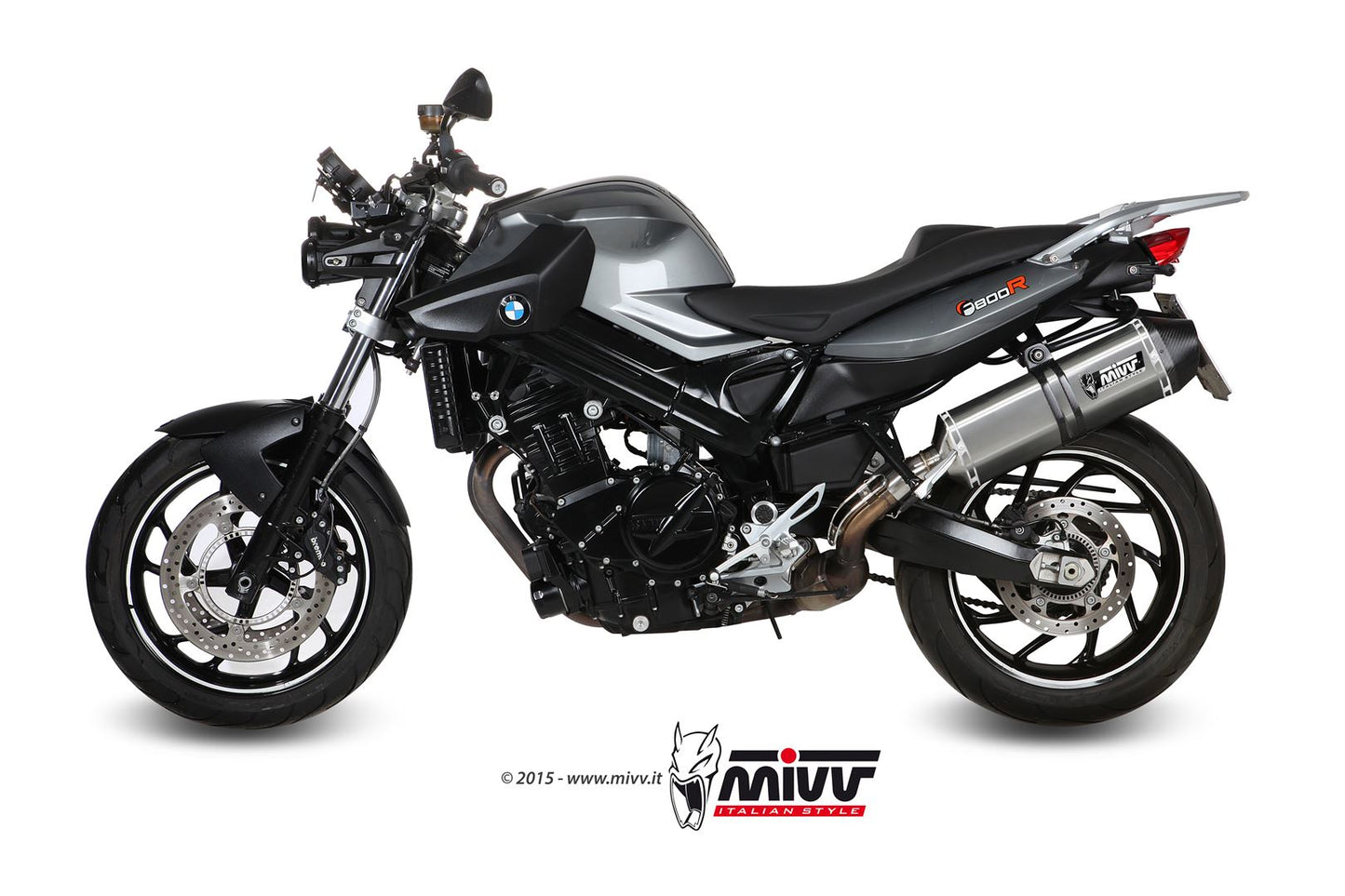 MIVV Slip-on, Speed Edge Stainless Steel, Standard Exhaust For BMW F 800 R / GT 2009-2020