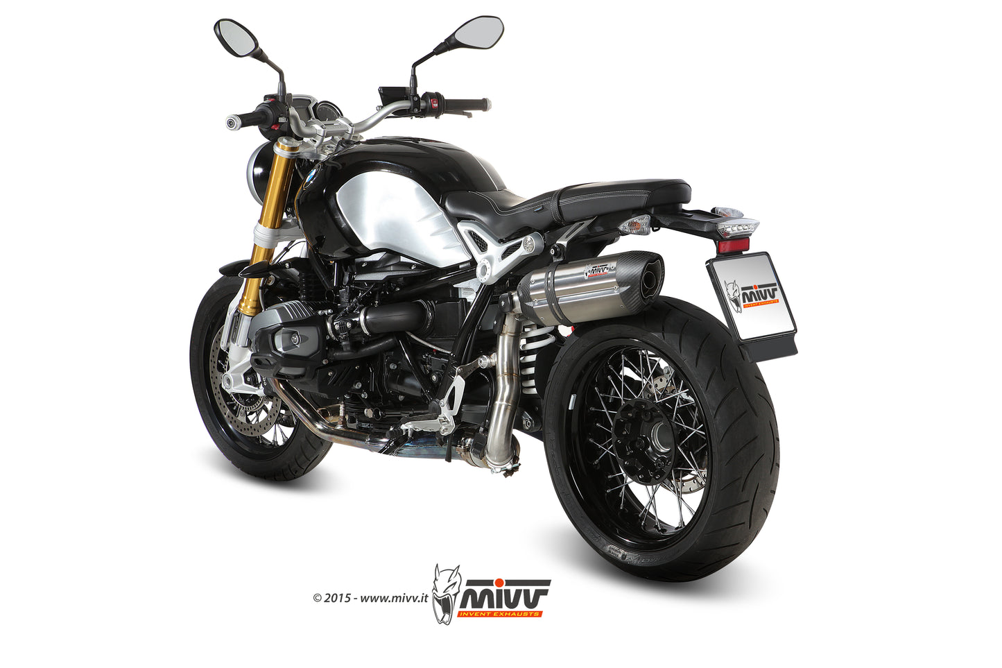 MIVV Slip-on, Suono Stainless Steel, Alto/High up Exhaust For BMW R NINE T 2014-2021