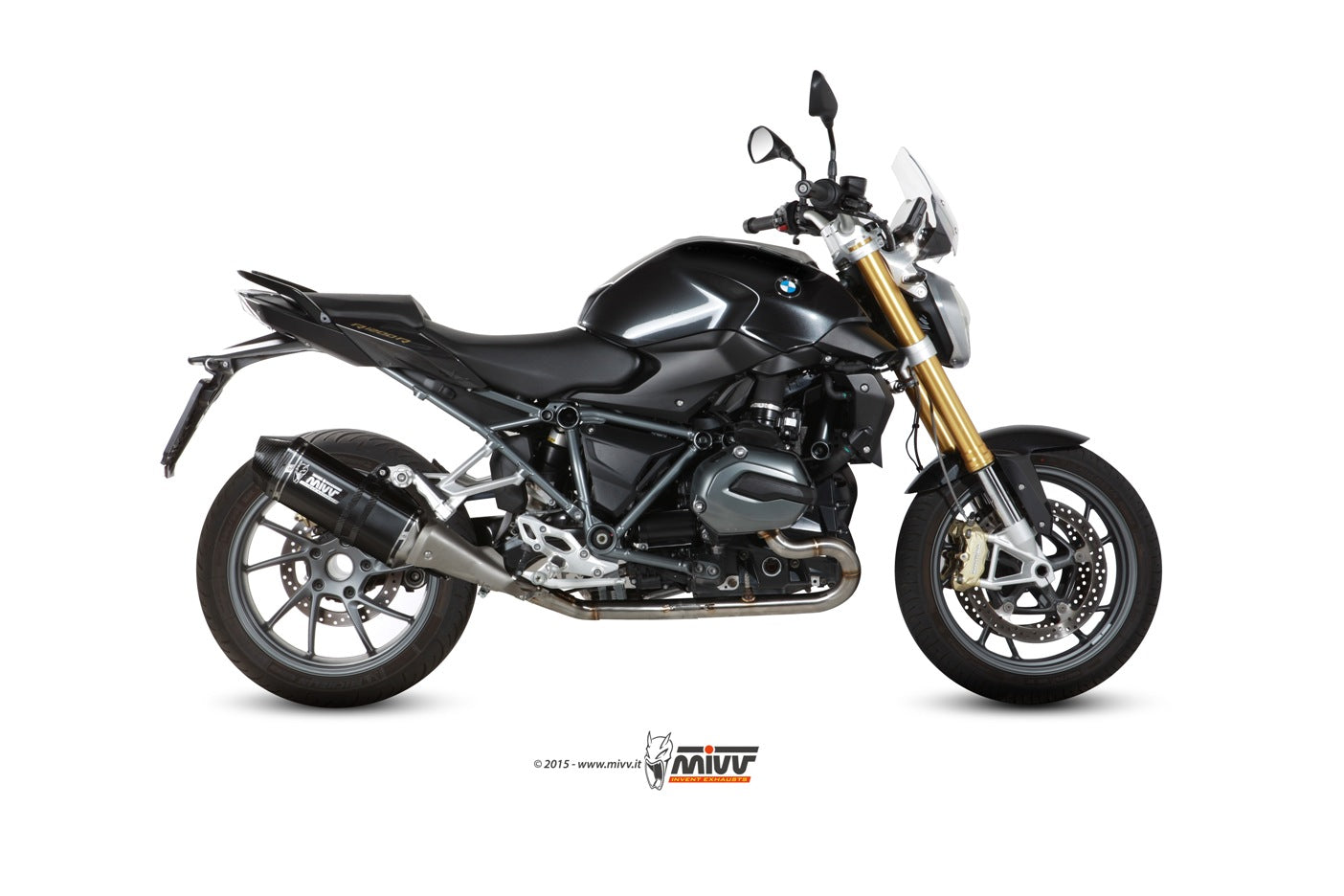 MIVV Slip-on, Speed Edge Black, Standard Exhaust For BMW R 1200 R 1200 R / RS 2015-2018