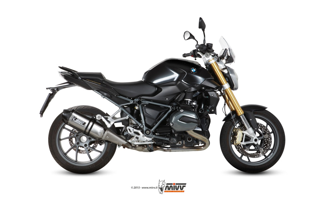 MIVV Slip-on, Speed Edge Stainless Steel, Standard Exhaust For BMW R 1200 R 1200 R / RS 2015-2018