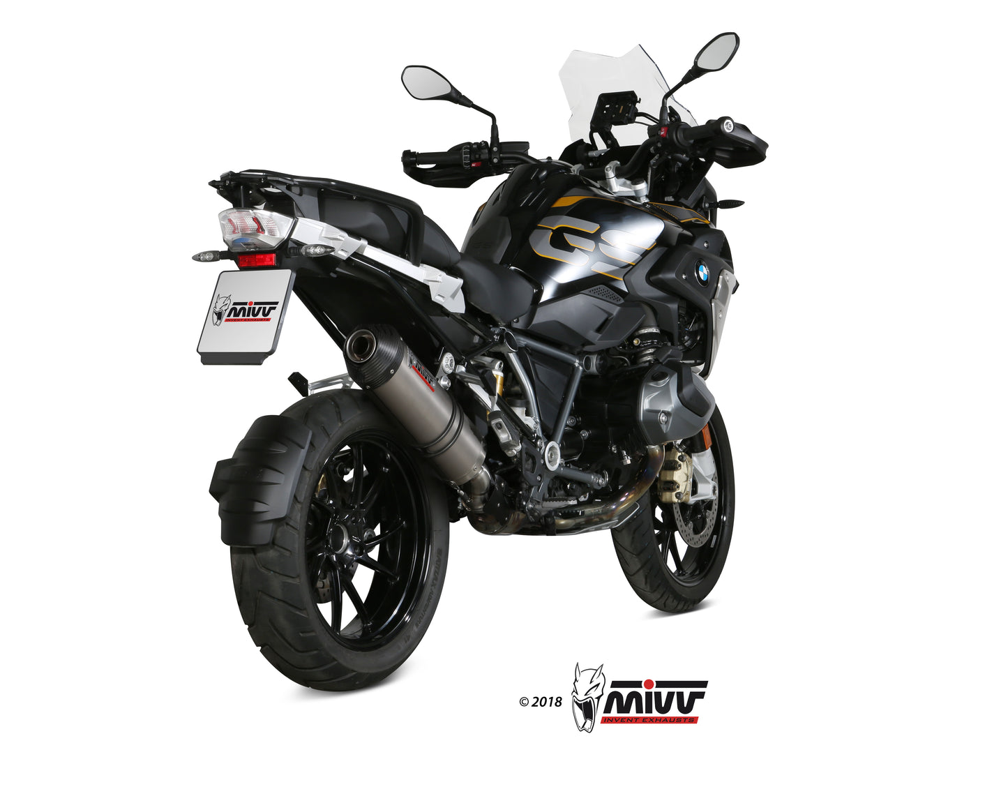 MIVV Slip-on, Oval Titan, Standard Exhaust For BMW R 1250 GS / Adventure 2019-2021